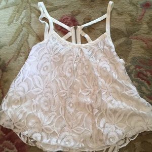 Cream lace tank top